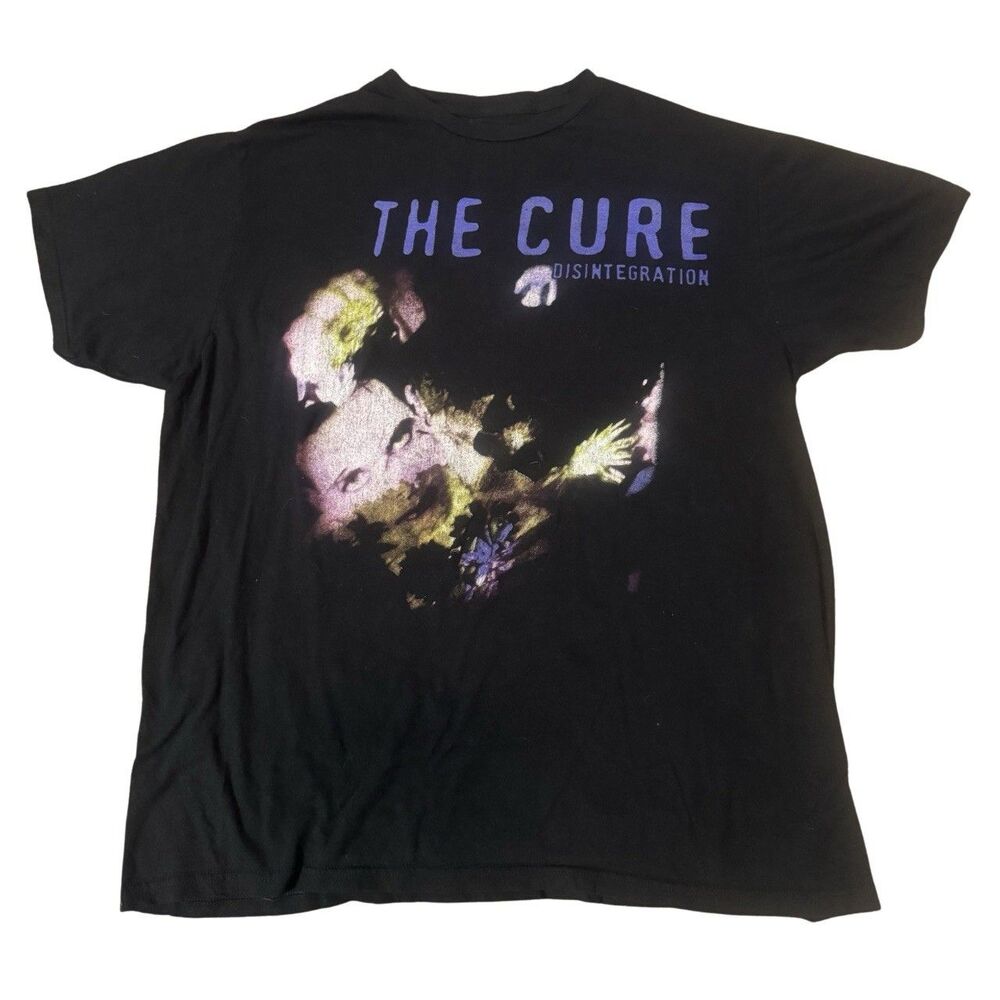 Black & Blue Hot Topic Alt Retro 80s Goth Rock Emo The Cure Band T-Shirt XL